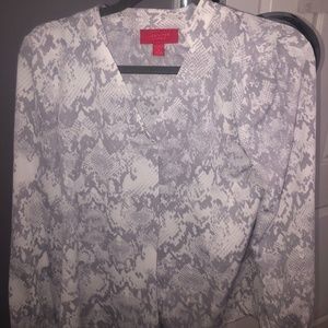 Snake skin patten long sleeve blouse